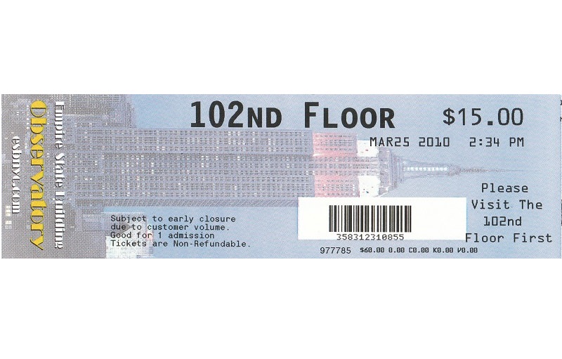 Εισιτήριο για τον 102ο όροφο του Empire State Building