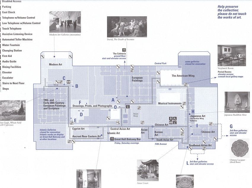 Χάρτης Μetropolitan Museum - 2ος όροφος
