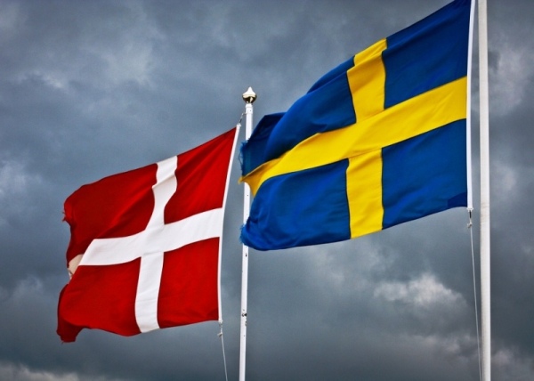 Swedish & Danish flags