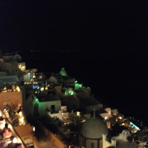 Φηρά by night, Σαντορίνη, Κυκλάδες