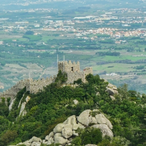 Castelo dos Mouros from Park and National Palace of Pena - Sintr