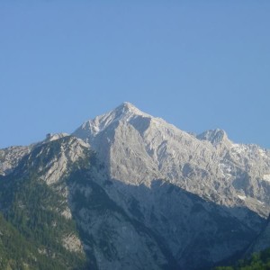 001 The Alpspitze with the topstation of the Alpspitzcablecar