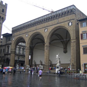 H Piazza della Signoria μια βροχερή μέρα...