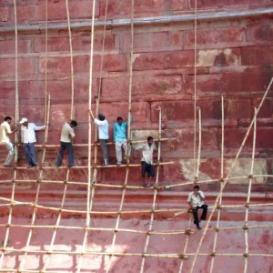 εργατες στο Red fort, New Delhi