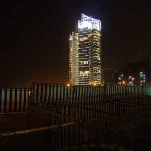 Marina tower by night