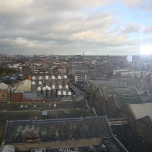 Θεα του Δουβλινου απο τον τελευταιο οροφο του εργοστασιου της Guinness