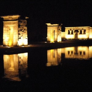 Debod temple by night