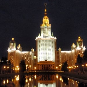 LOMONOSOV MOSCOW STATE UNIVERSITY BY NIGHT