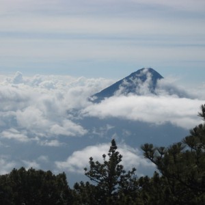 View volcano Pacaya from Acatenango