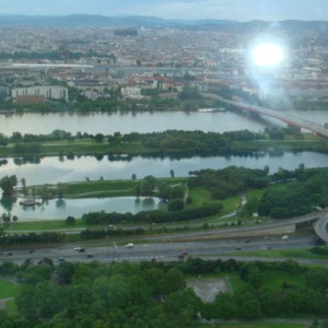 Vienna view from Danube Tower