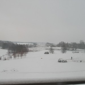 Frozen lake in Vilnius