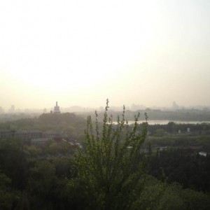 Beihai Park with White Dagoba as seen from Jinshang Park, 26.4.2012