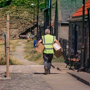 Postman in Crowie, Northeastern Scotland