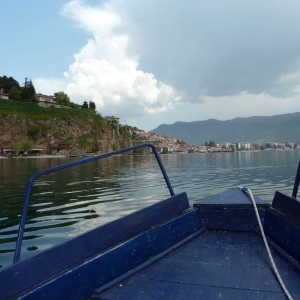 στην λίμνη Οχρίδα..άποψη της παλιάς πόλης