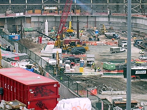 Δίδυμοι πύργοι -Εργοτάξιο