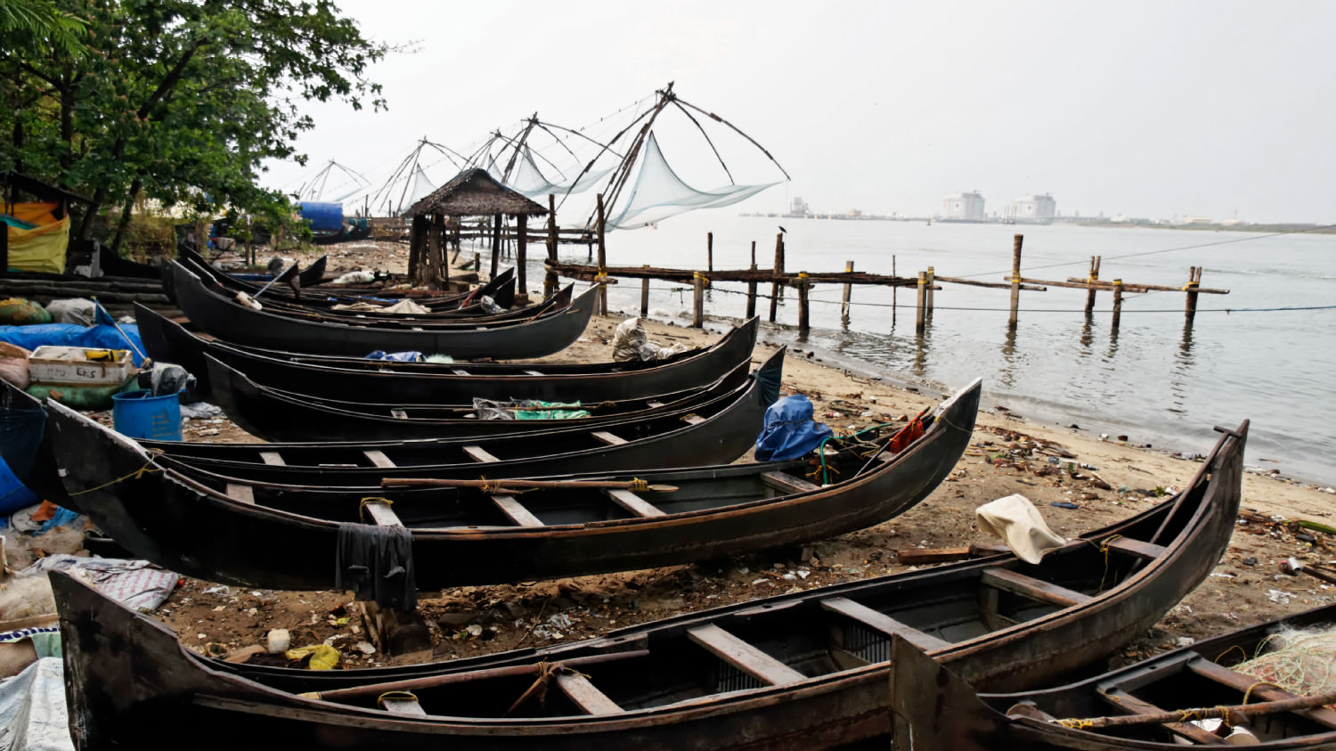 Κινέζικα δίχτυα.Fort Kochi, Kochi, Kerala