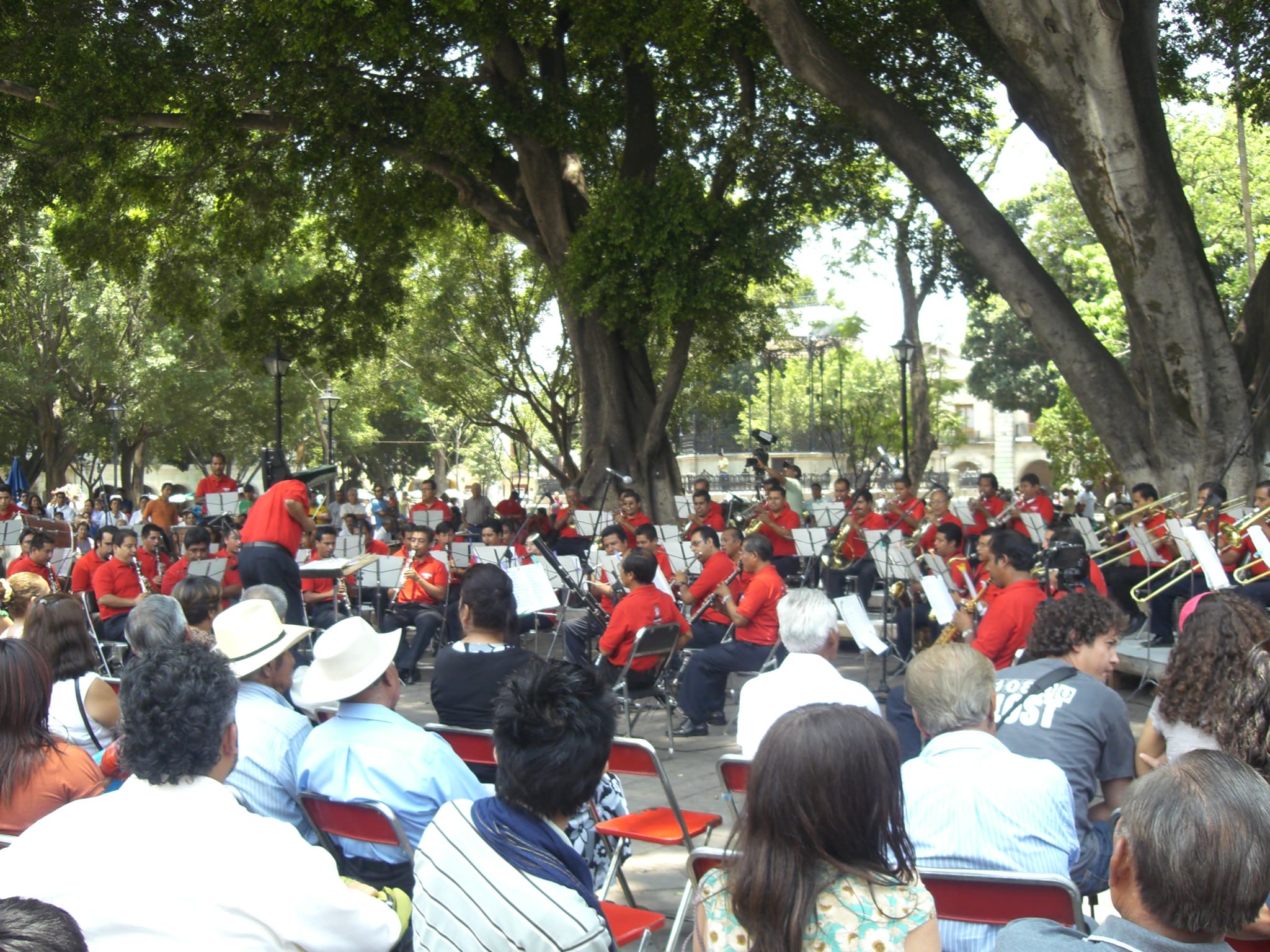 Κυριακη πρωι στην Oaxaca. Η φιλαρμονικη παιζεi Nabucco.