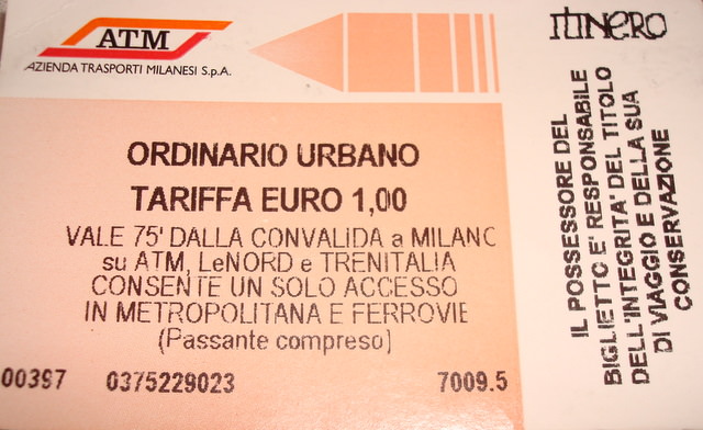 Μιλάνο- Απλό εισιτήριο