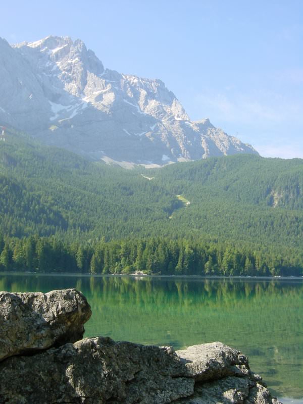 001 View across lake Eibsee to Zugspitze