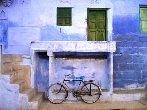 Blue Bicycle - Jodhpur, India