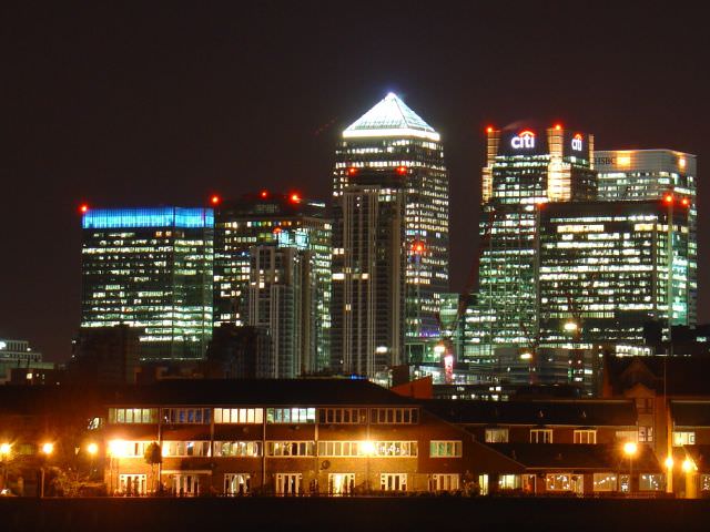 Canary Wharf by night