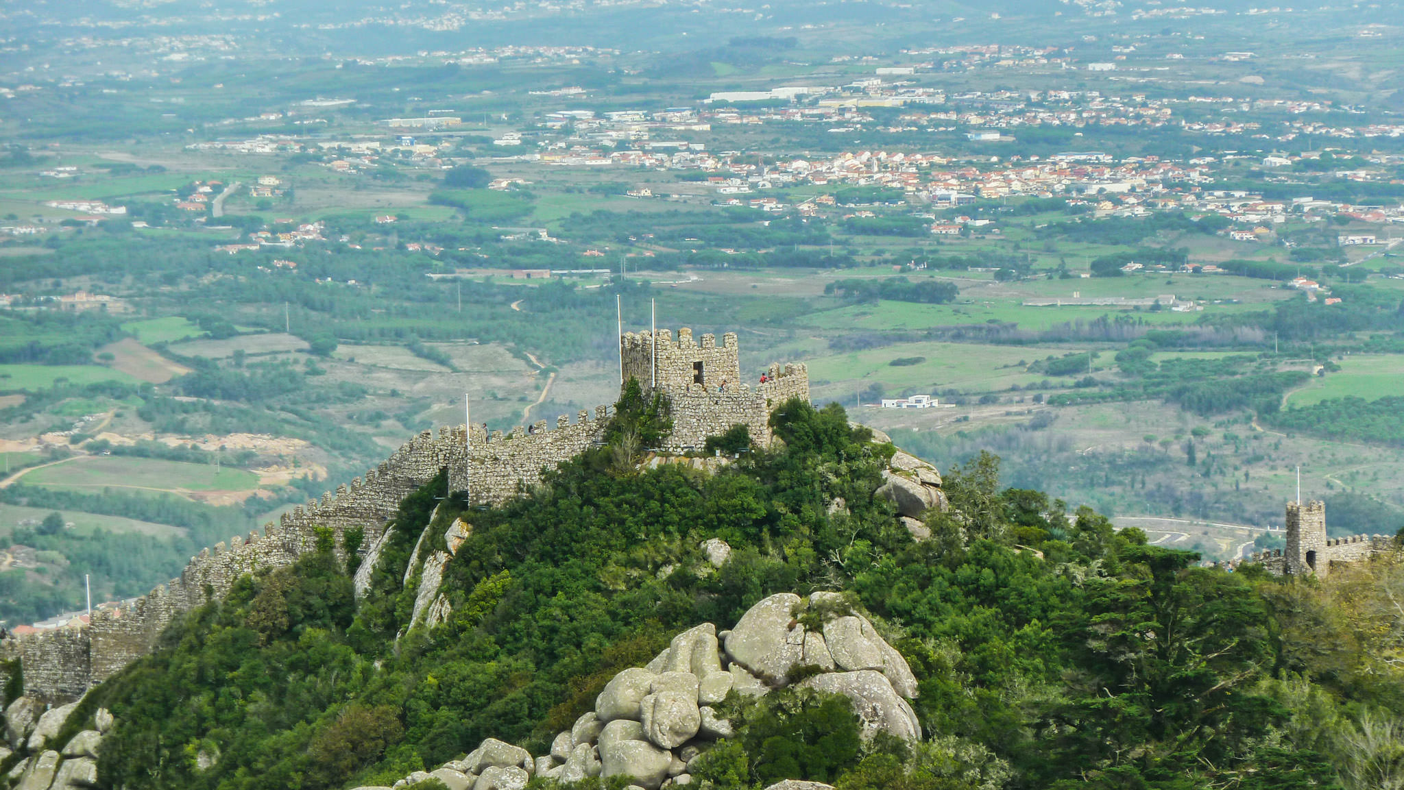 Castelo dos Mouros from Park and National Palace of Pena - Sintr