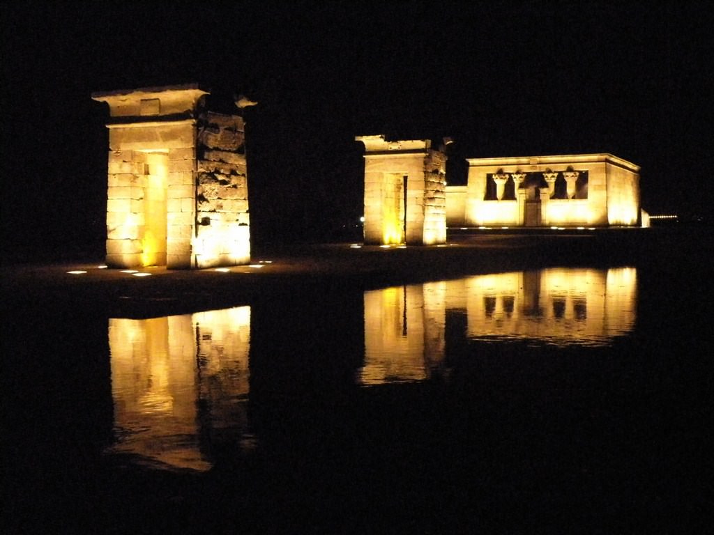 Debod temple by night