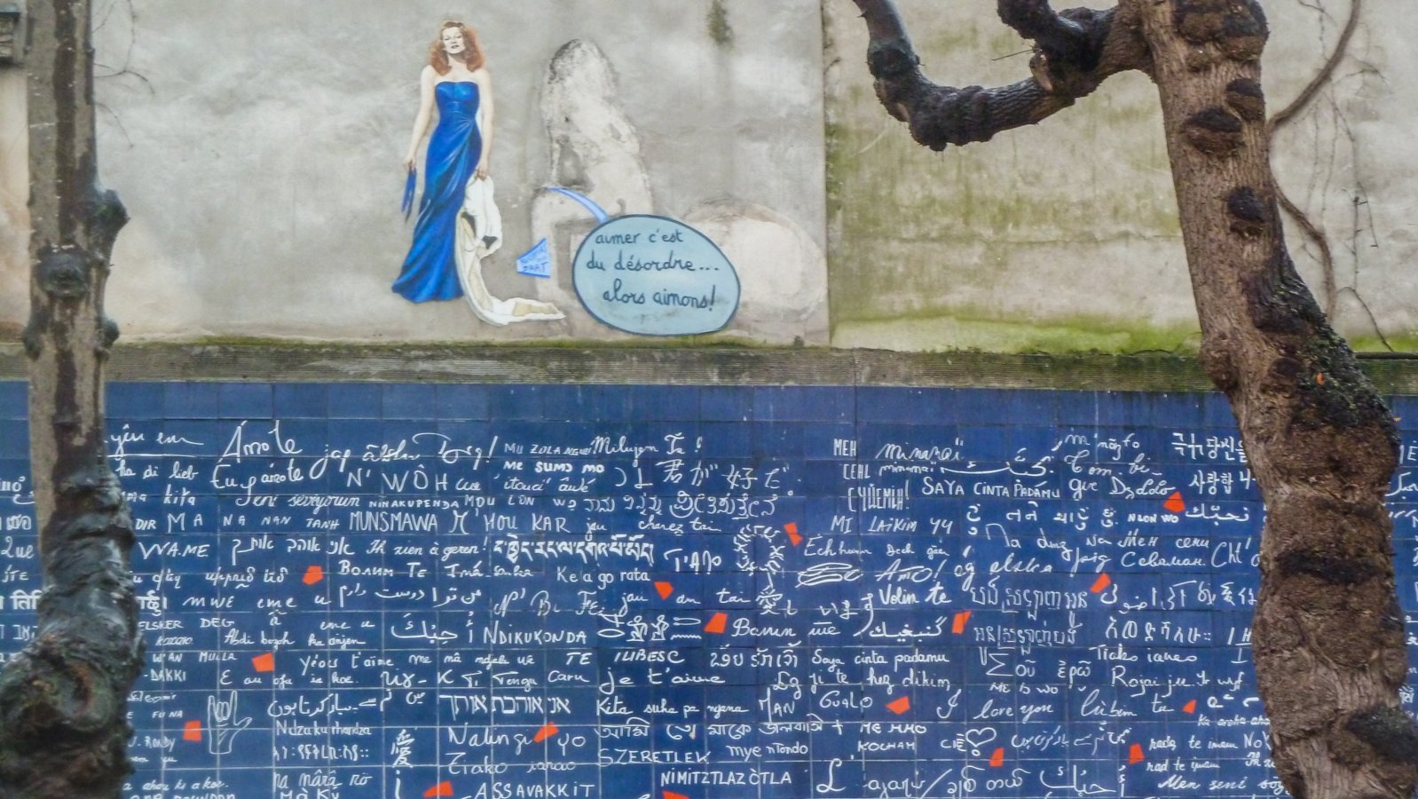 Le mur des je t'aime - Square Jehan Rictus, Place des Abesses - Montmartre