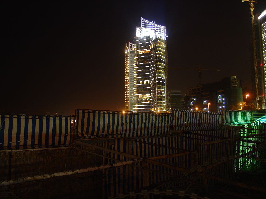 Marina tower by night