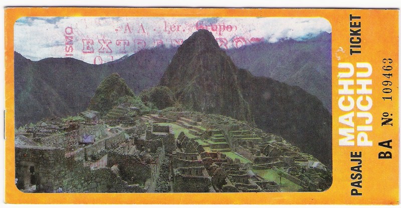 peru Εισιτήριο του τραίνου Κούζκο-Μάτσου Πίκτσου το '92