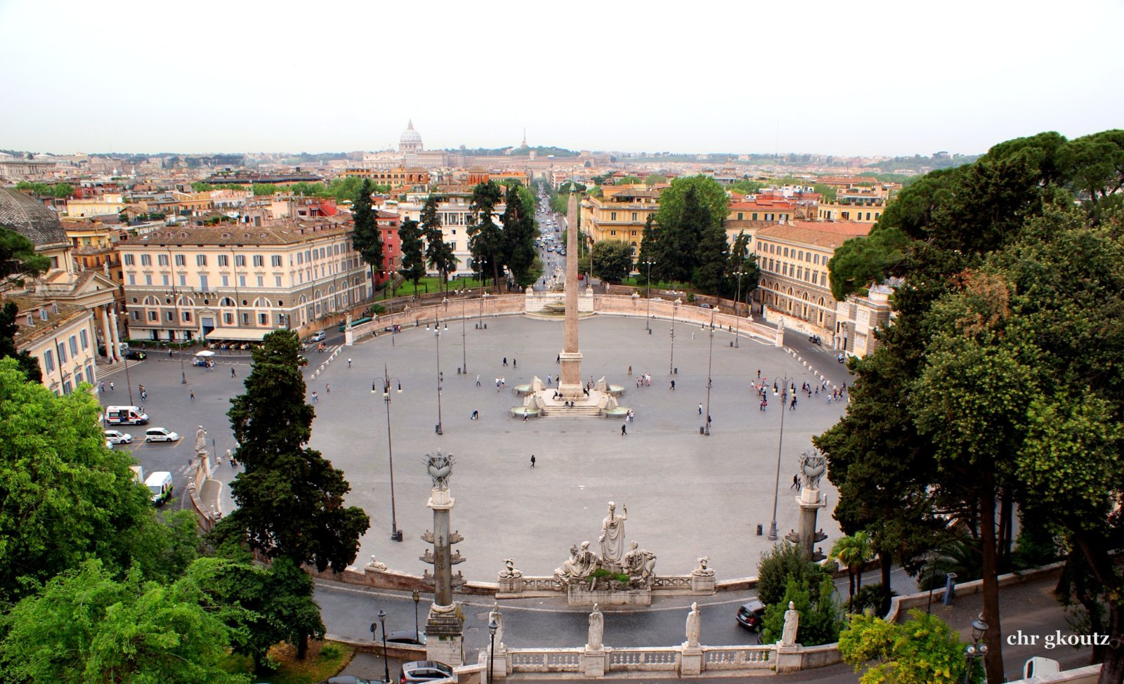 Piazza Del Popolo From  Villa Borghese