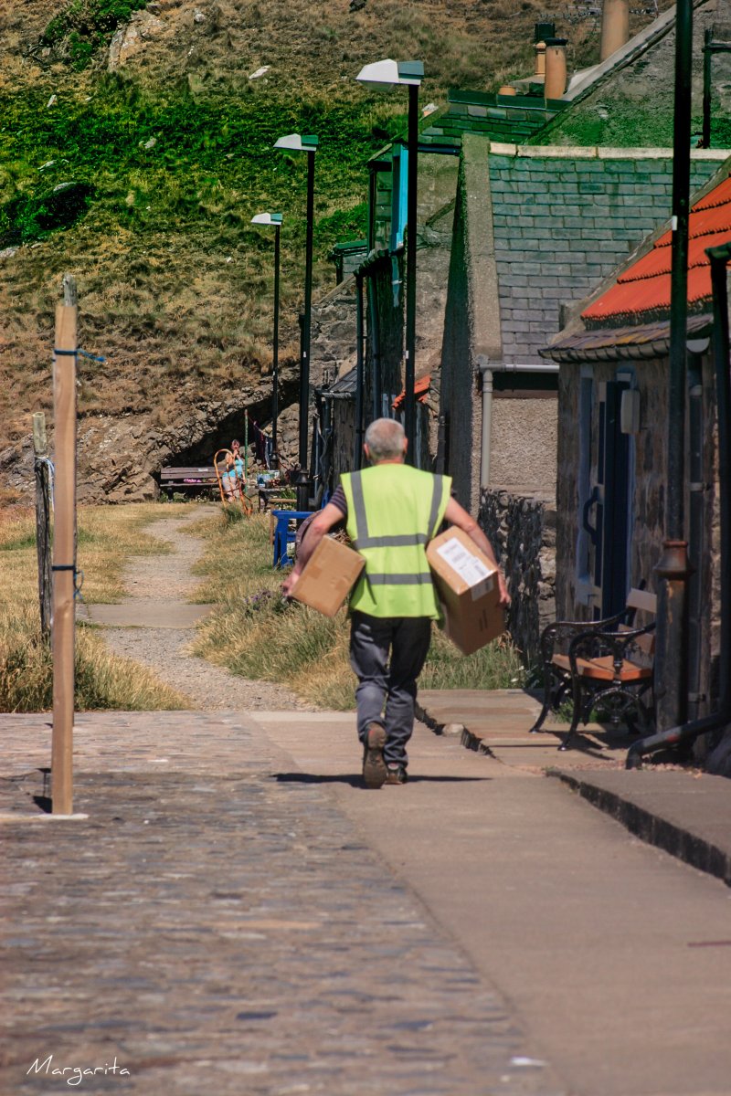 Postman in Crowie, Northeastern Scotland