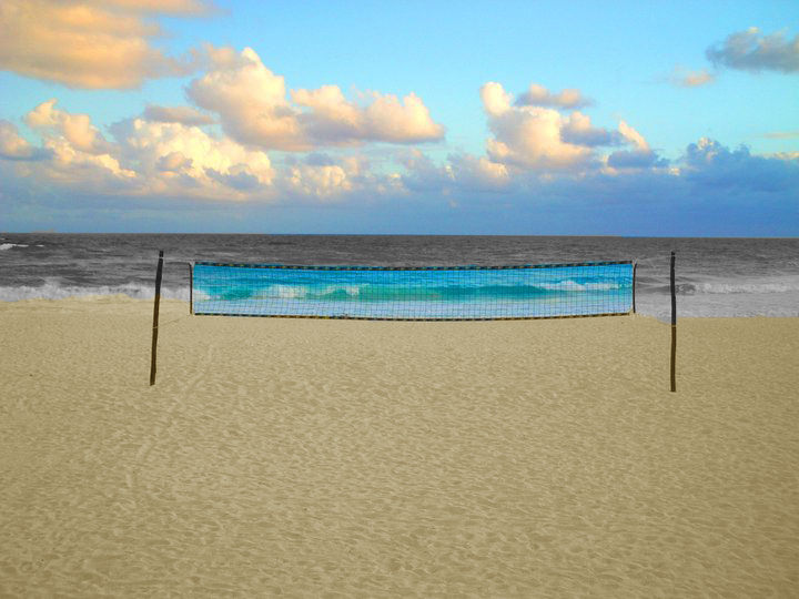 The beach volleyball net