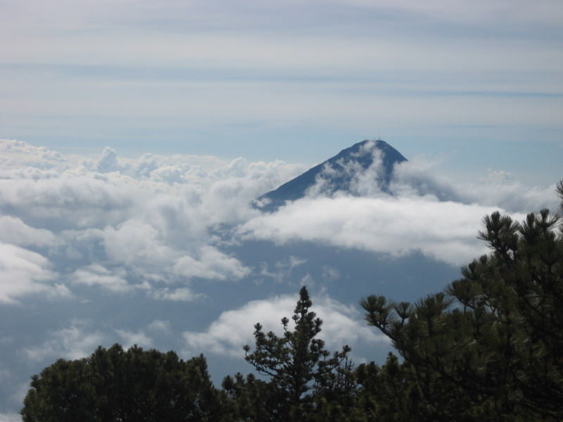 View volcano Pacaya from Acatenango